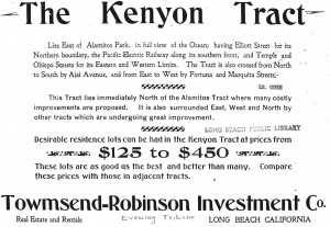 Location:2nd & Eliot (now 3rd St.); Temple & Obispo. (Eve. Tribune 3/20/1903)